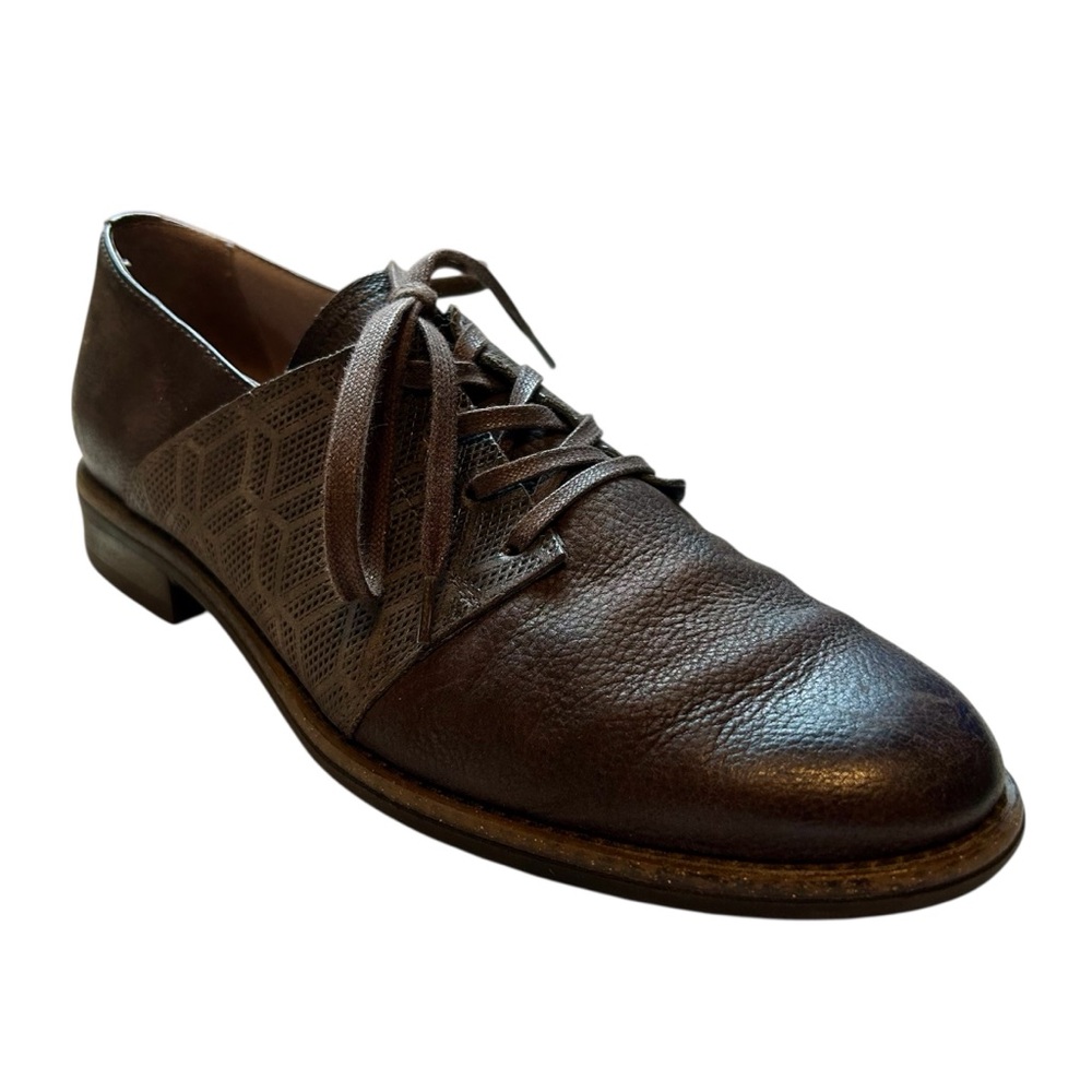 Miz Mooz Brown Leather Lace Up Oxford Shoes 38 / 7.5 / 8 - Picture 2 of 9